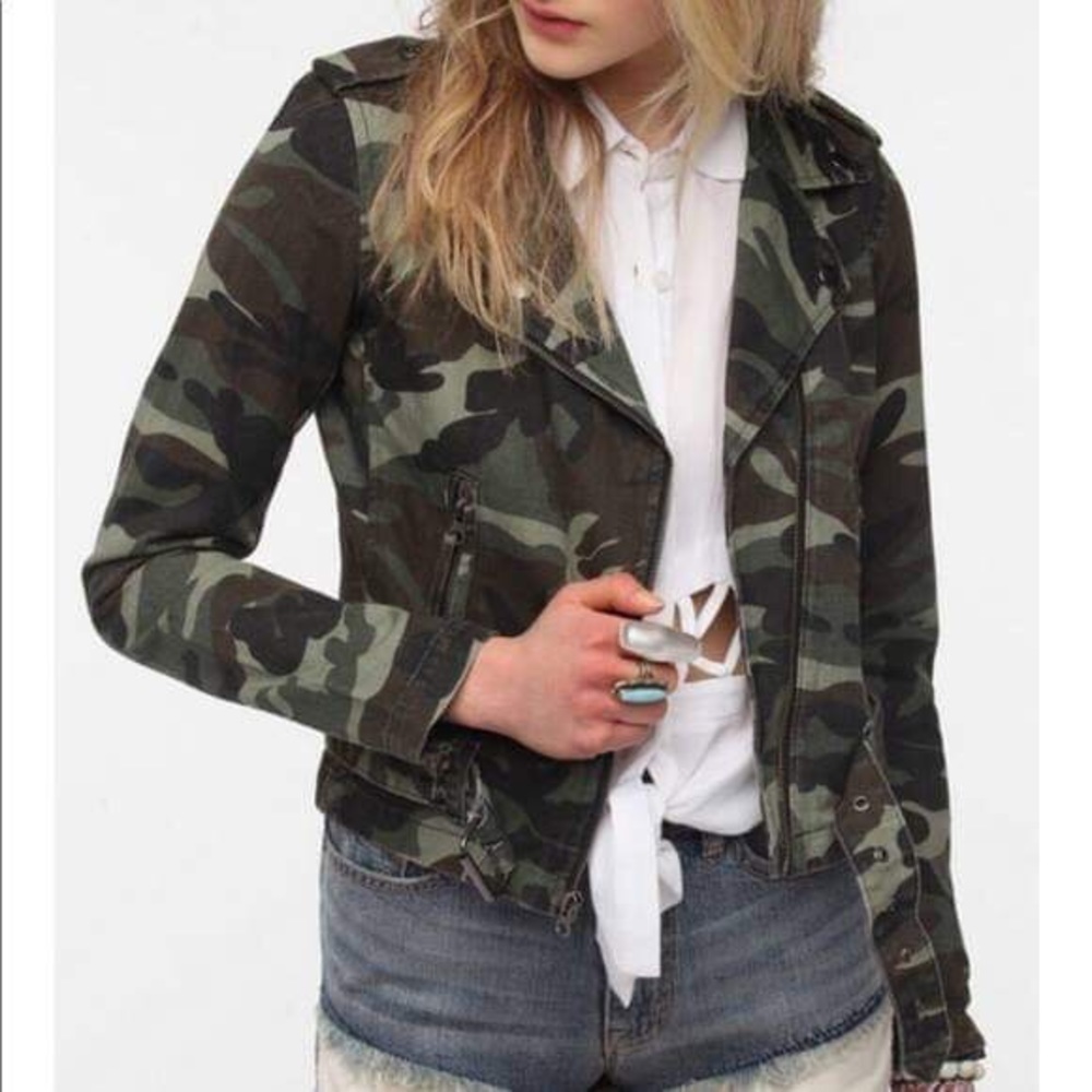 Urban Outfitters Camo Moto Jacket ByCorpus